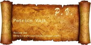 Petrics Vajk névjegykártya